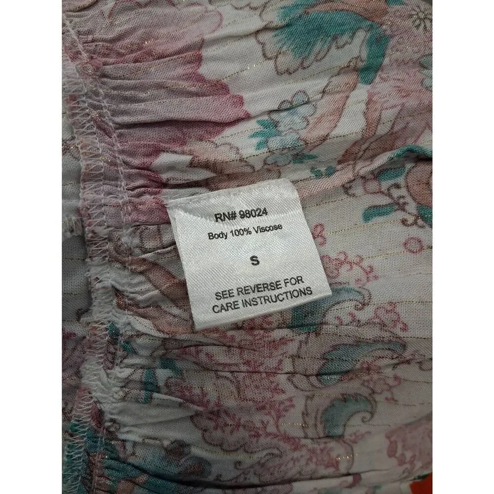 Love the label Anthropologie womens small floral maxi dress tiered gypsy boho - Picture 11 of 12